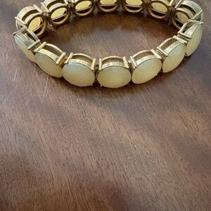 J Crew Pale Yellow Crystel and Gold Bracelet